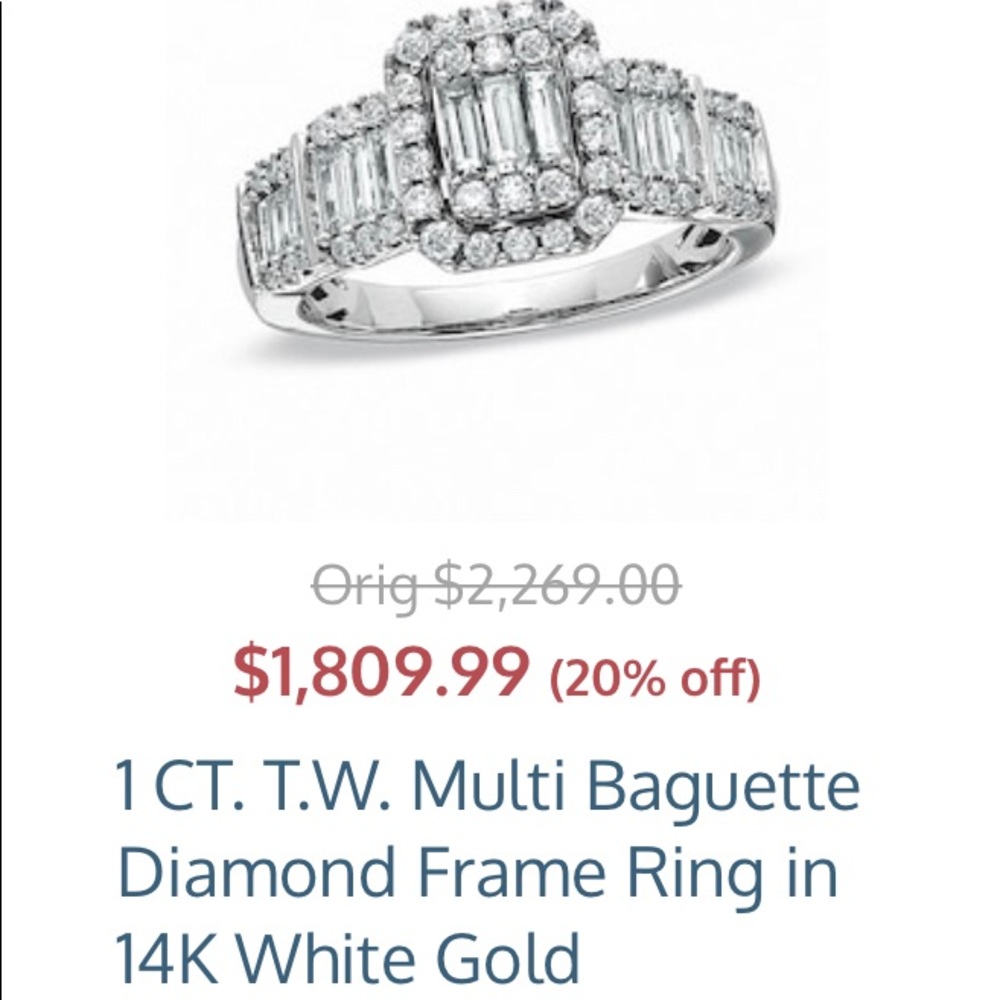 1 C.T Total Weight Diamond Ring in 14k White Gold - Picture 2 of 7